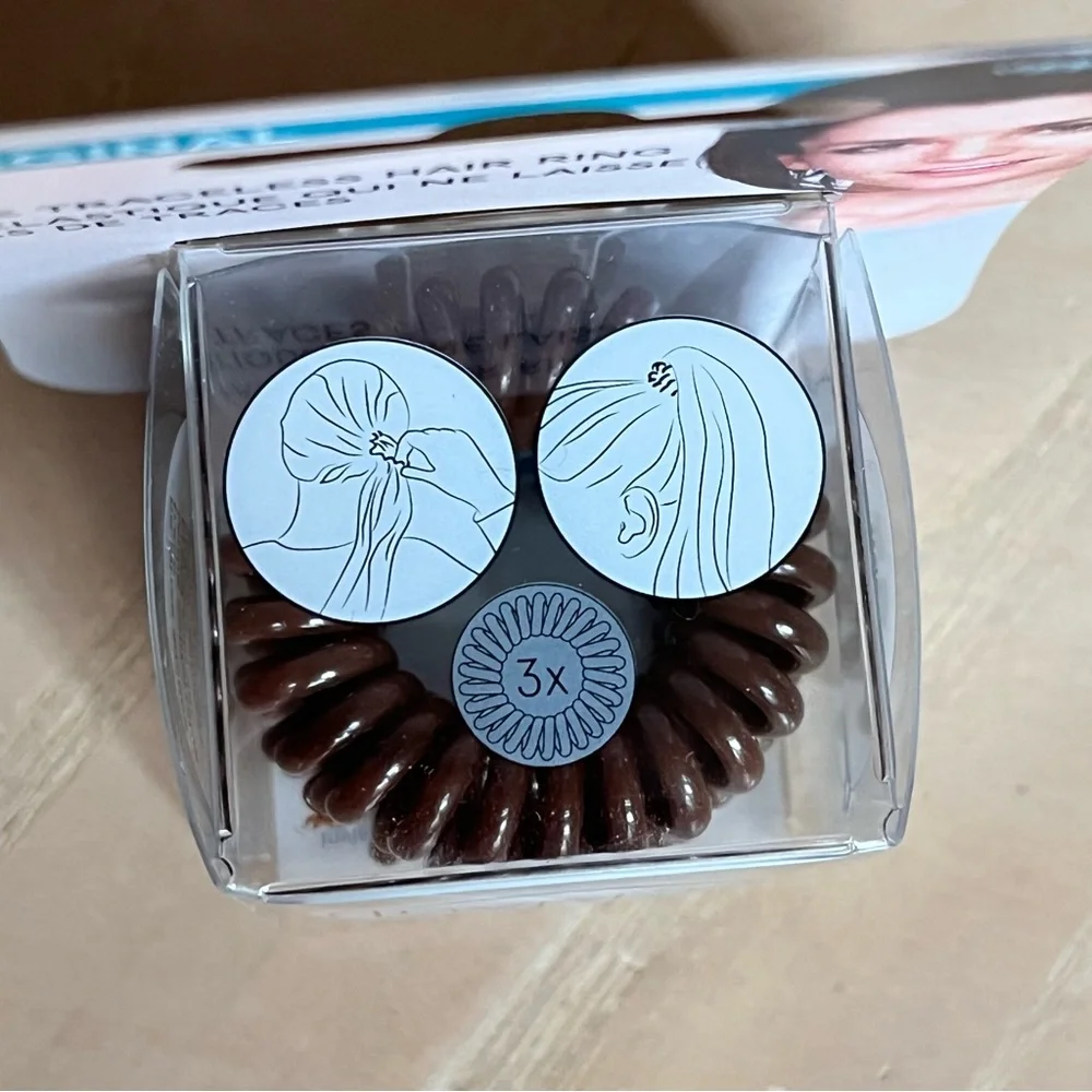 INVISIBOBBLE Original Pack of 3 Traceless Hair Rings in Brown NIB